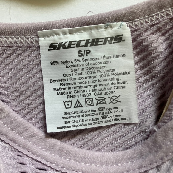Skechers sports bra w/ removable padding lilac size S (32A-34B) - Picture 5 of 5